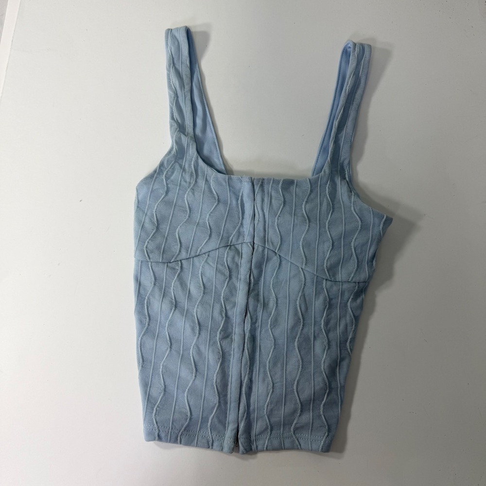Full Tilt Tillys Light Blue Hook Eye Textured Tank Top TH2410 XS New‎